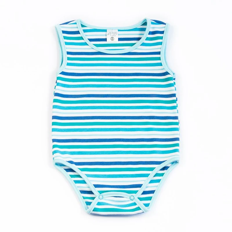 body bebe rayas 0 6 azul