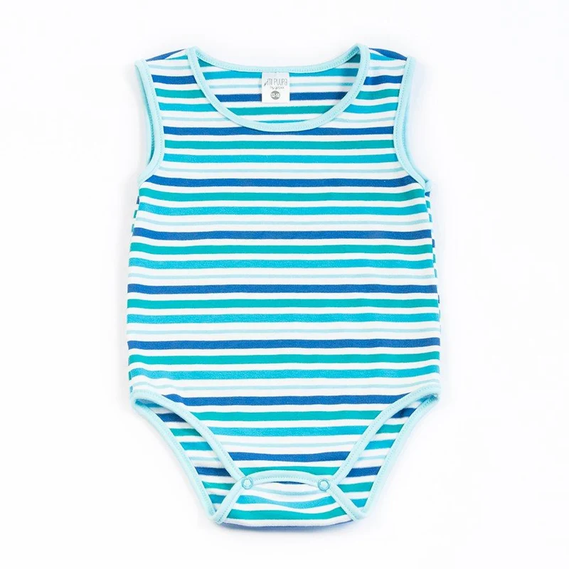 body bebe rayas 18 24 azul