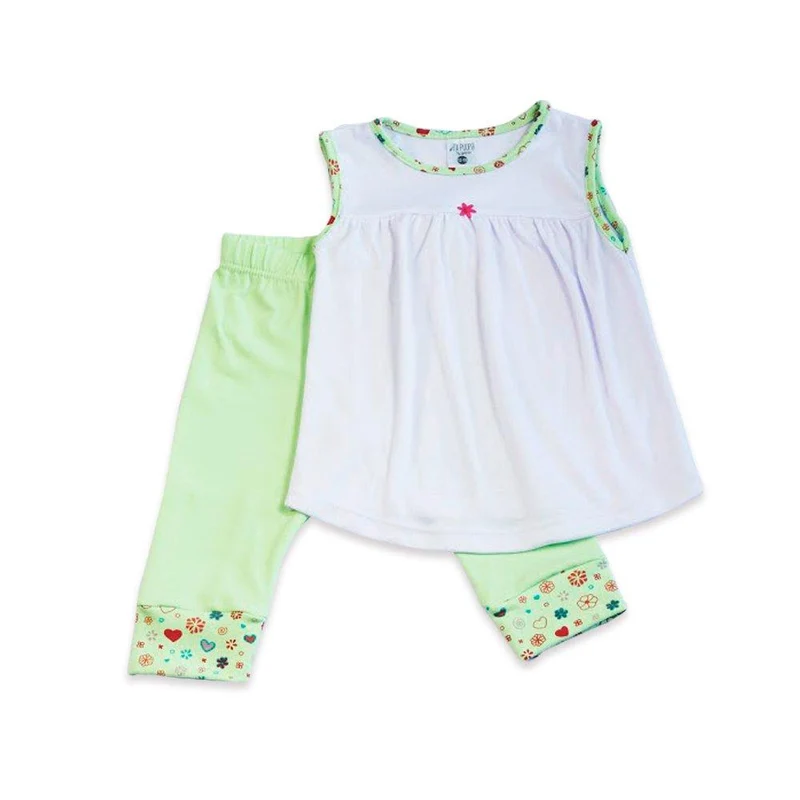 conjunto bebe nina leggins manga sisa 6 12 verde limon claro