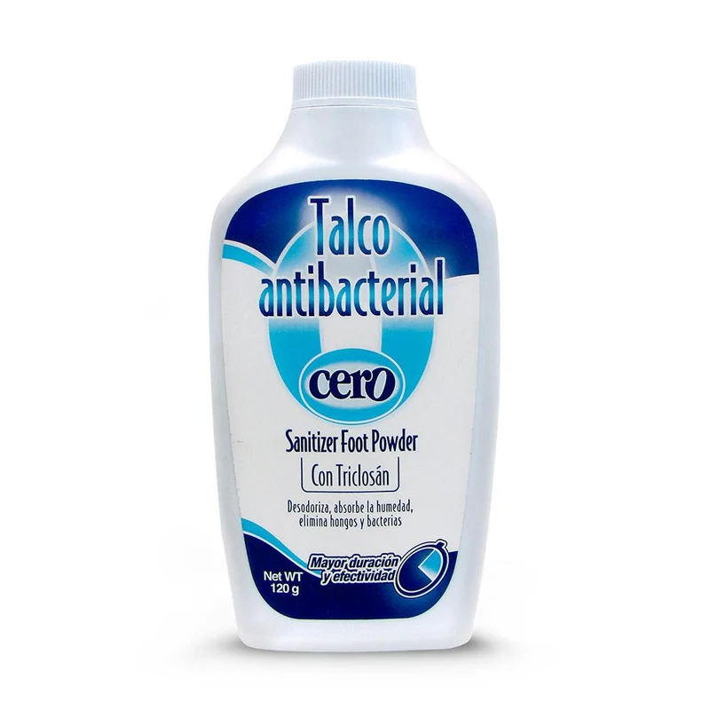 talco antibacterial cero 120g