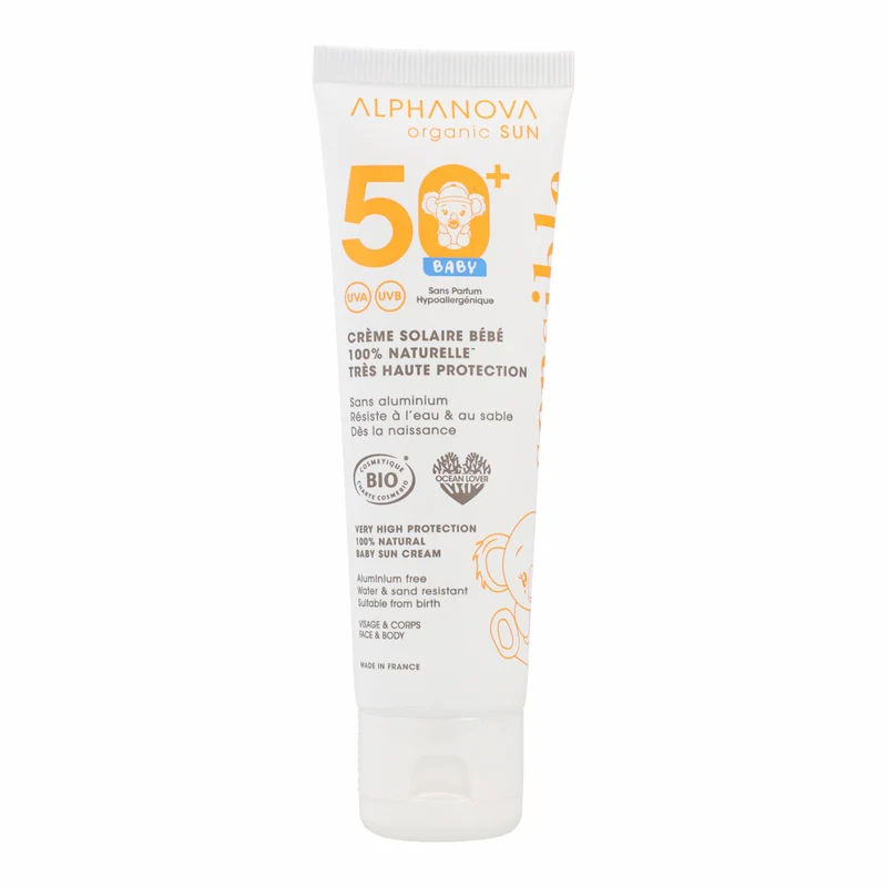 Crema solar bebé bio FPS 50+ Alphanova 50 ml