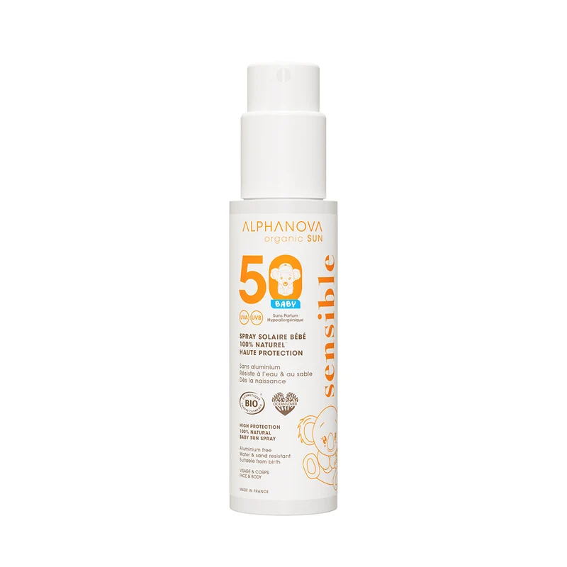 Protector Solar en Spray Bebé bio FPS50 Alphanova 100 ml