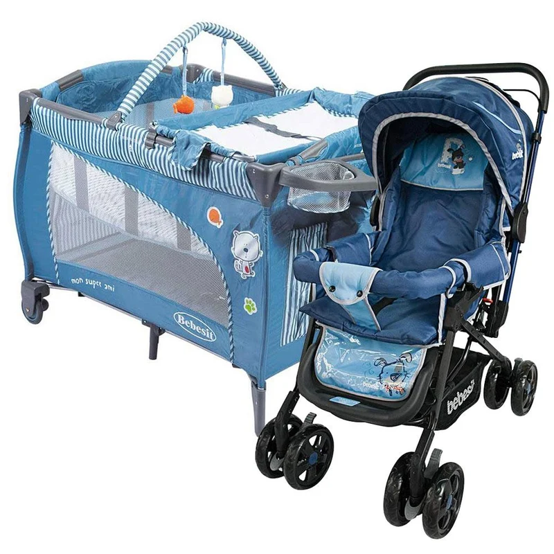cuna corral mon ami coche roma azul