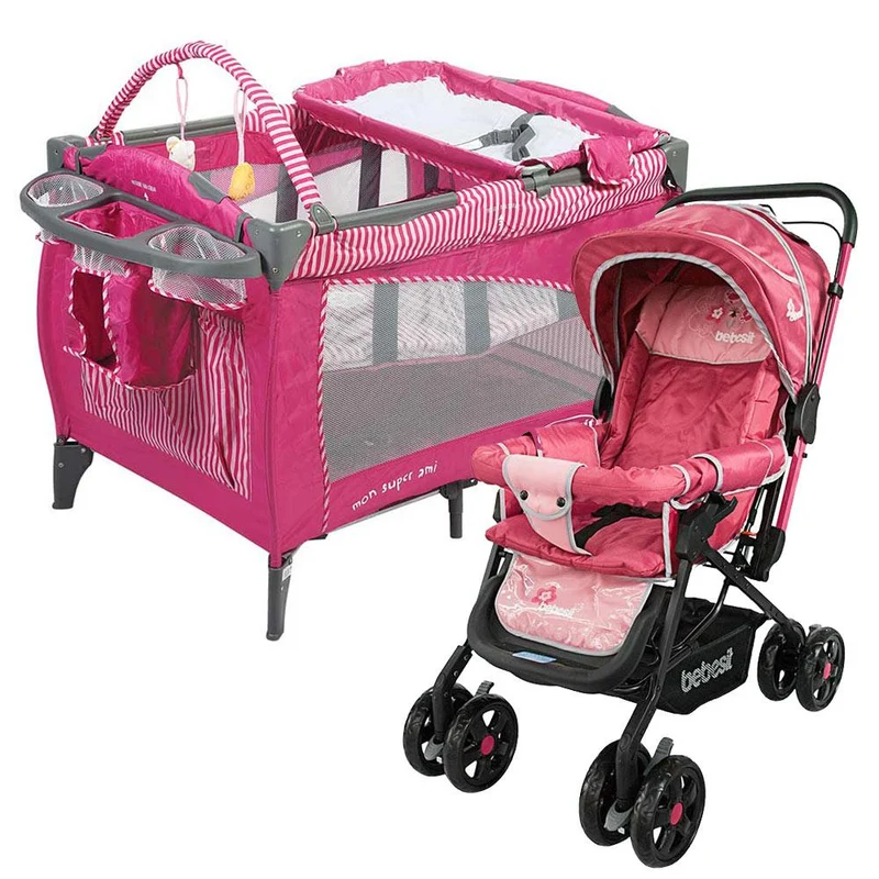 cuna corral mon ami coche roma rosado
