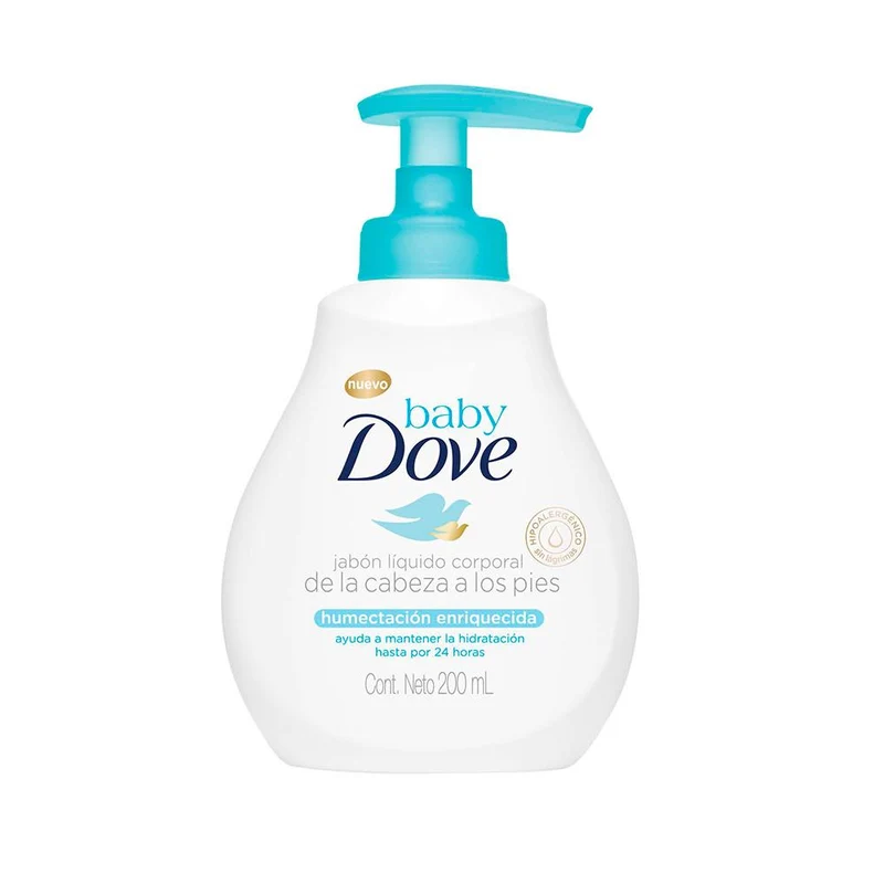 dove baby jabon liquido corporal humectacion enriquecida 200ml