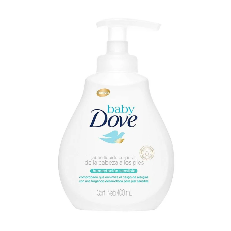 dove baby jabon liquido corporal humectacion sensible 400ml