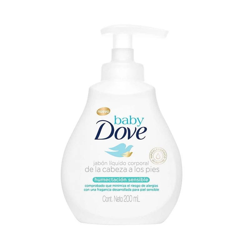 dove baby jabon liquido corporal humectacion sensible 200ml