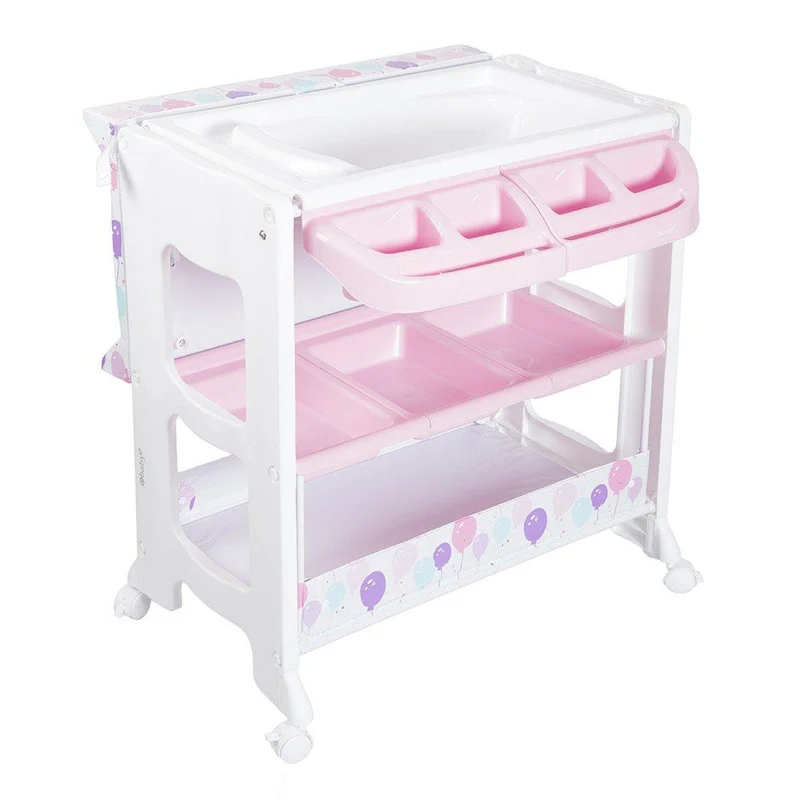 banera cambiador globos rosado ebaby