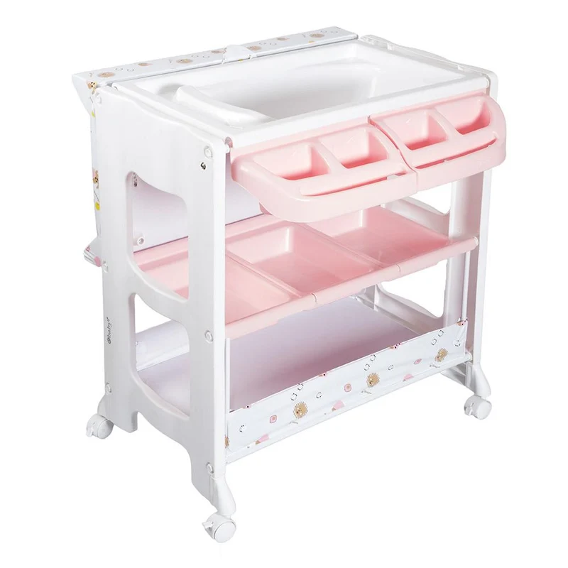 banera cambiador animalitos rosado ebaby