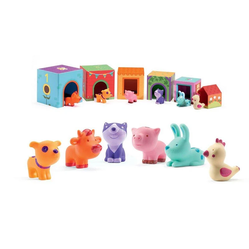juego de apilar cubos de animales