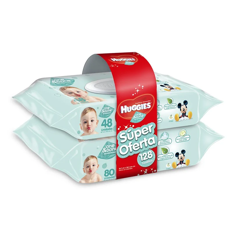 toallitas humedas 128 huggies oneydone unisex
