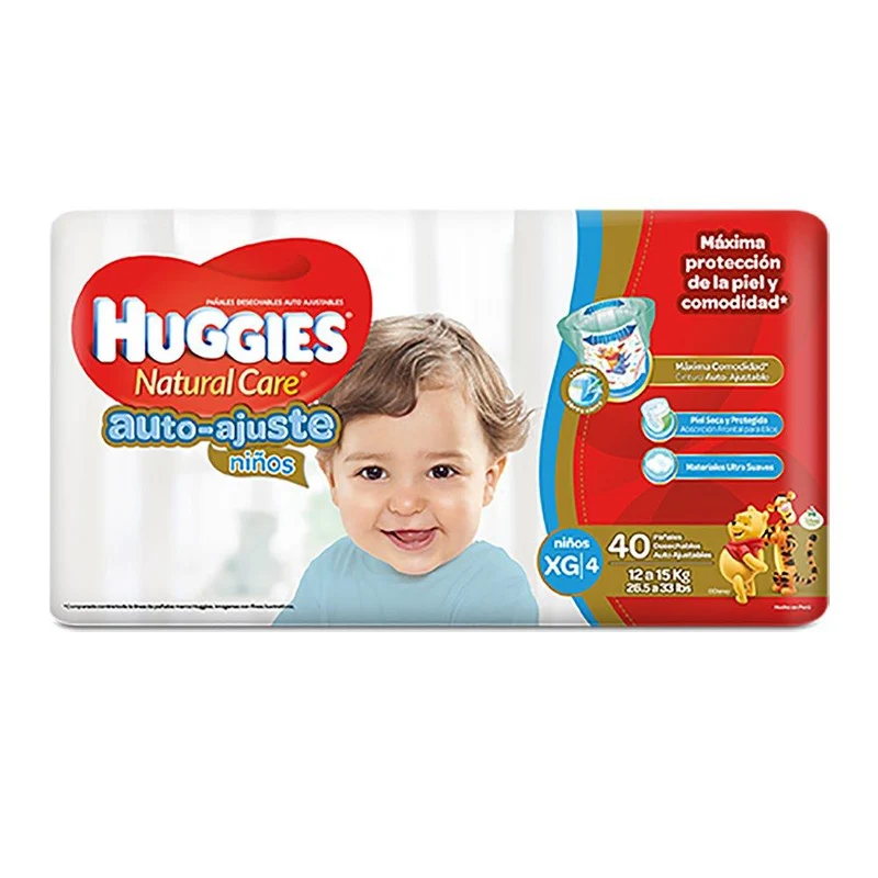 etapa 4 40 panales huggies natural care auto ajuste ninos