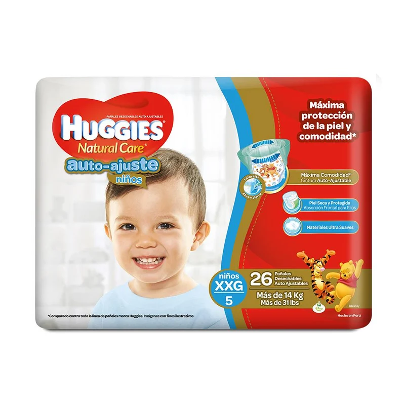 etapa 5 26 panales huggies natural care auto ajuste ninos