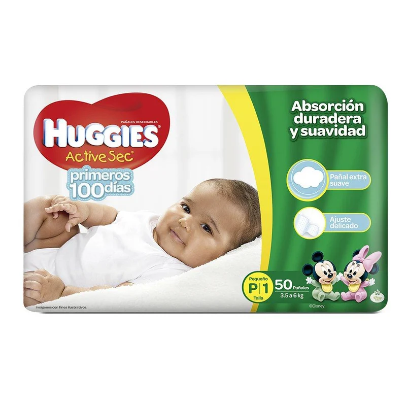 etapa 1 50 panales huggies active sec unisex