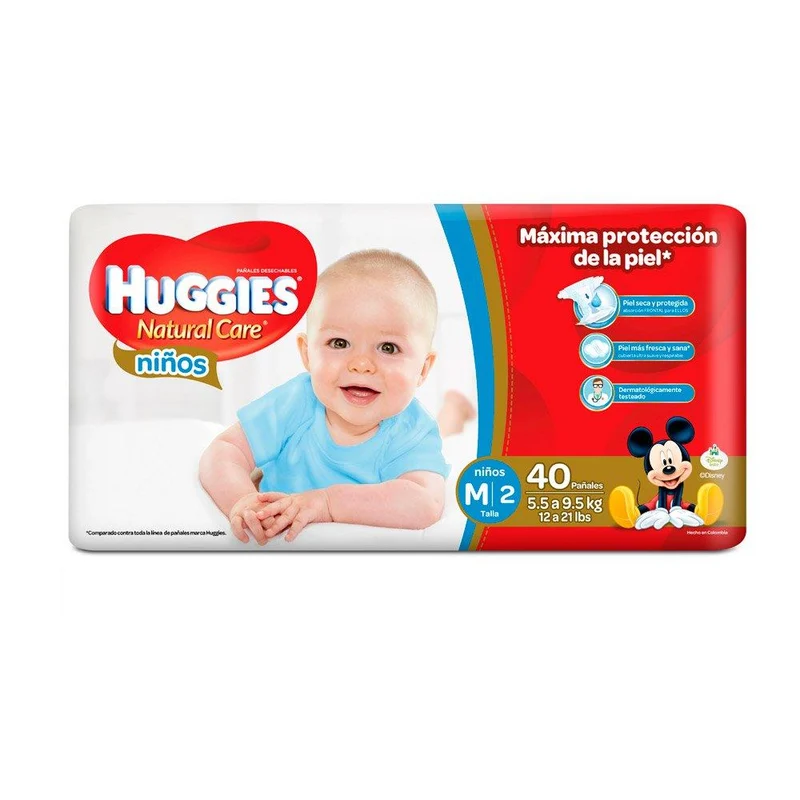 etapa 2 40 panales huggies natural care ninos