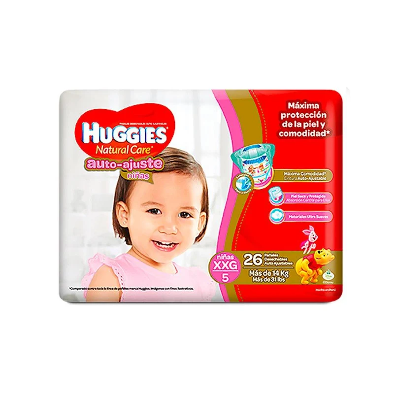 etapa 5 26 panales huggies natural care autoajuste ninas