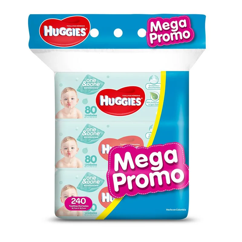 toallitas humedas 240 huggies oneydone unisex