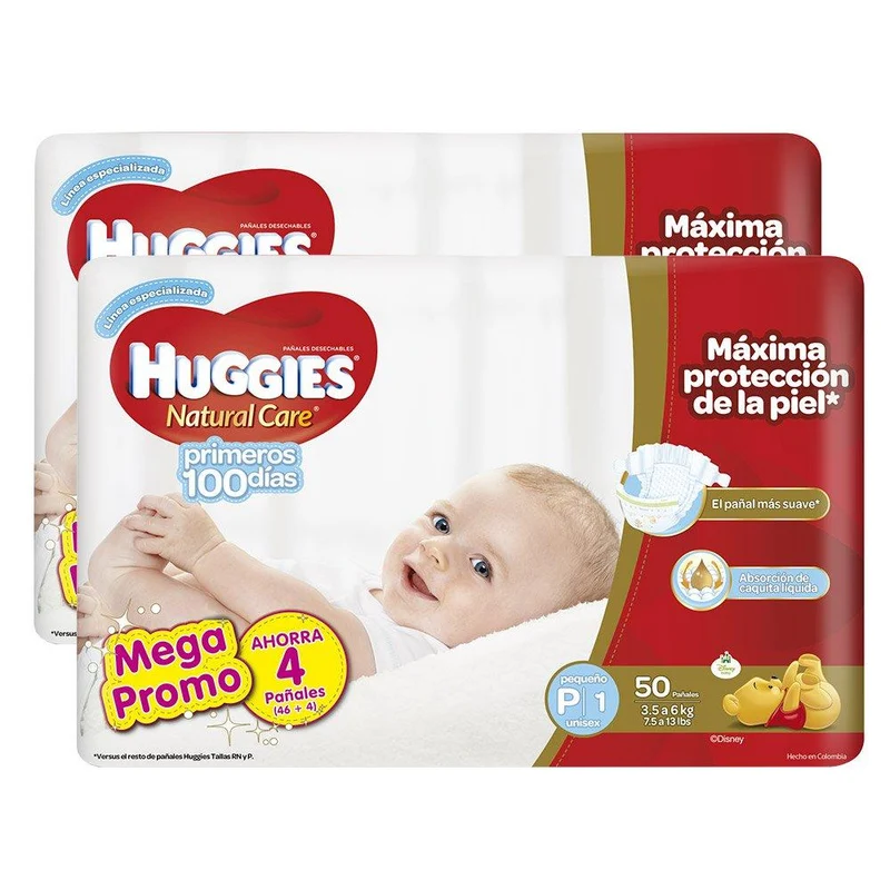 etapa 1 100 panales huggies natural care primeros 100 dias pequeno unisex