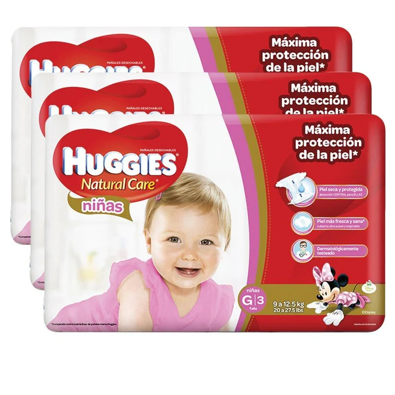 etapa 3 114 panales huggies natural care ninas