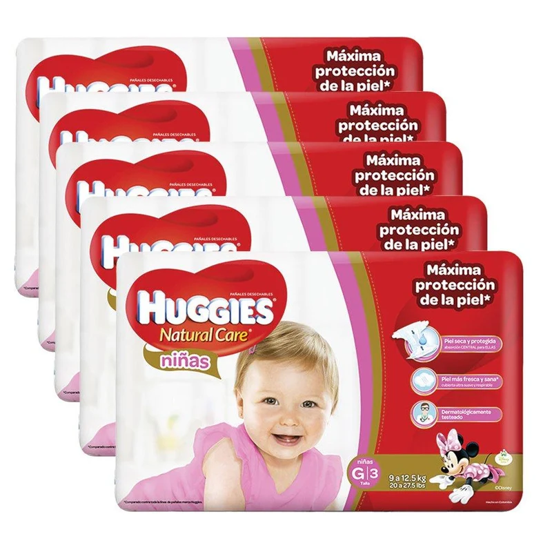 etapa 3 190 panales huggies natural care ninas