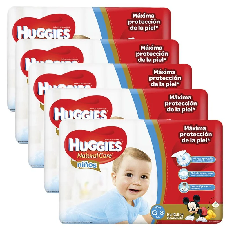 etapa 3 190 panales huggies natural care ninos