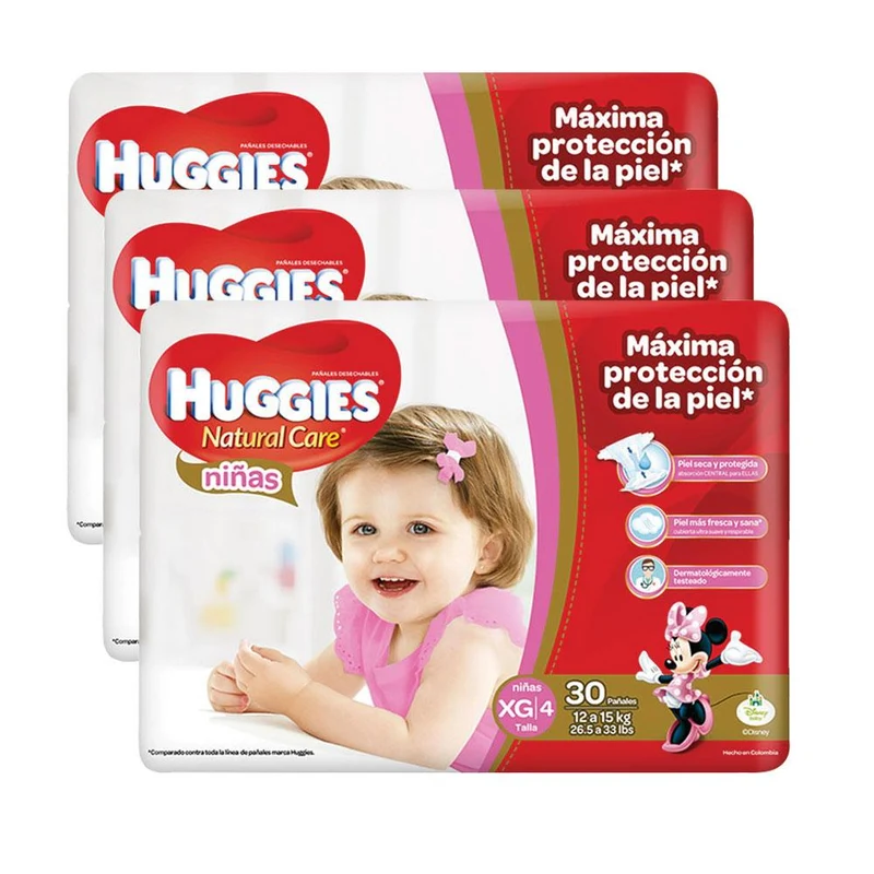 etapa 4 90 panales huggies natural care ninas