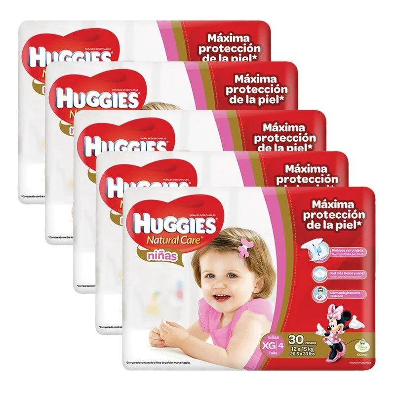 etapa 4 150 panales huggies natural care ninas