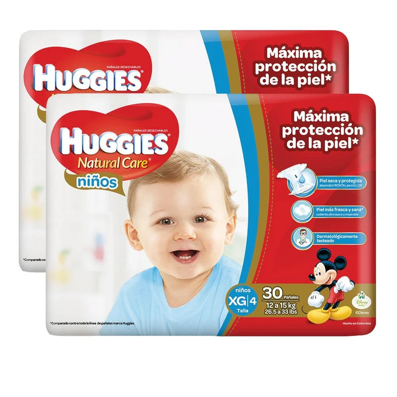 etapa 4 60 panales huggies natural care ninos