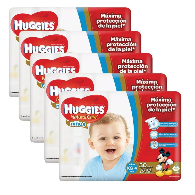 etapa 4 150 panales huggies natural care ninos