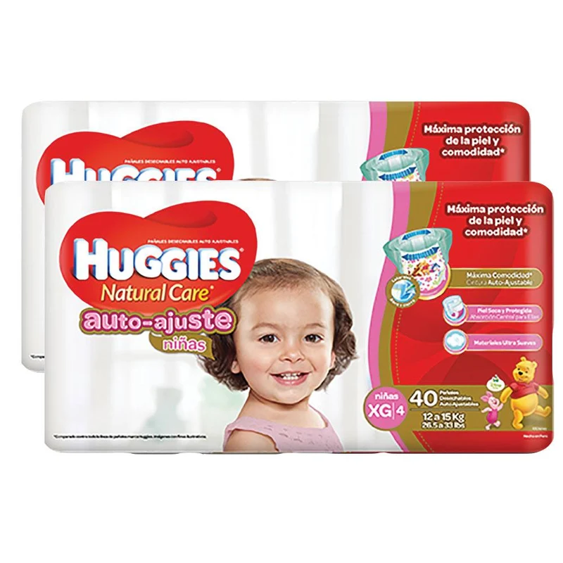 etapa 4 80 panales huggies natural care auto ajuste ninas