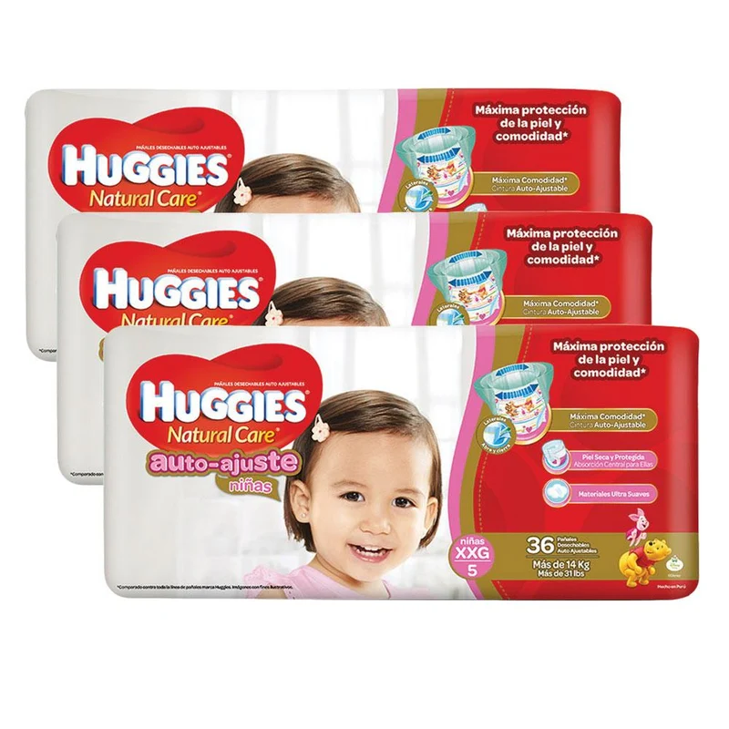 etapa 5 78 panales huggies natural care autoajuste ninas