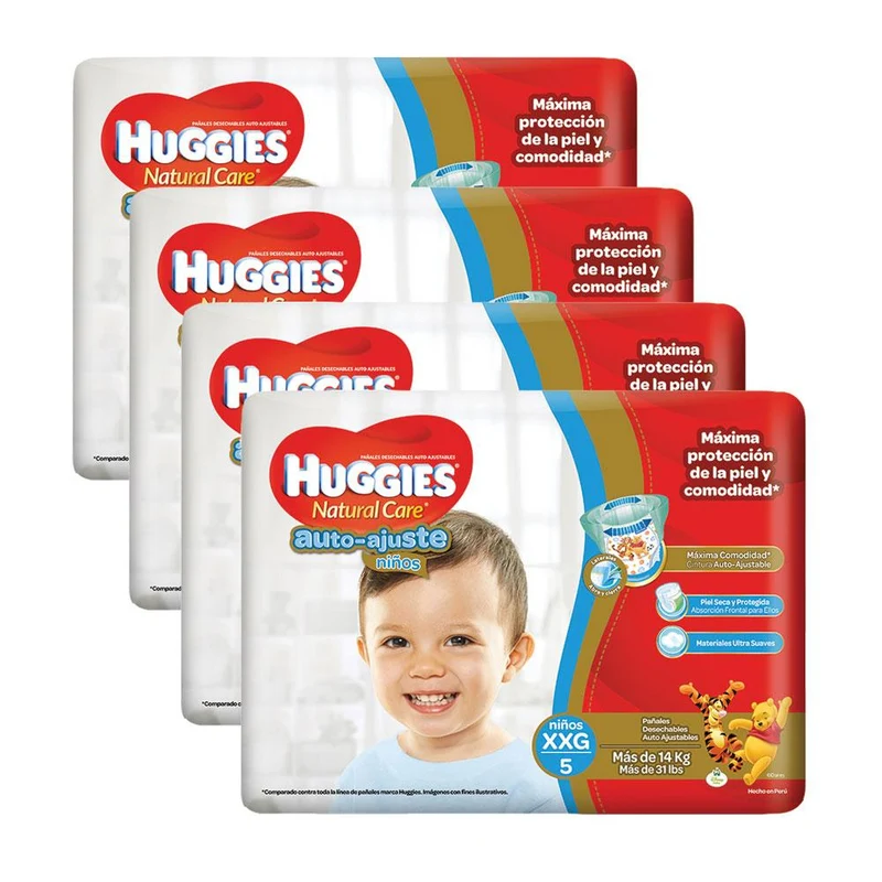etapa 5 104 panales huggies natural care auto ajuste ninos