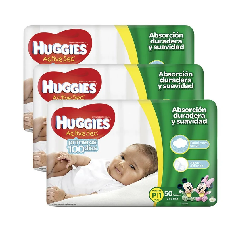 etapa 1 150 panales huggies active sec unisex