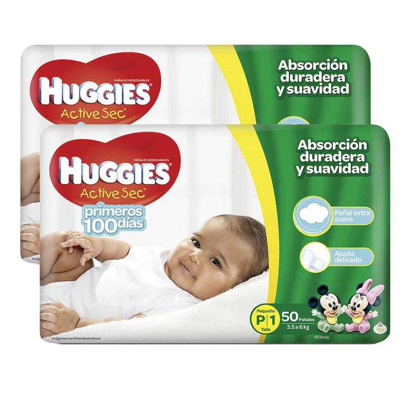 etapa 1 100 panales huggies active sec unisex