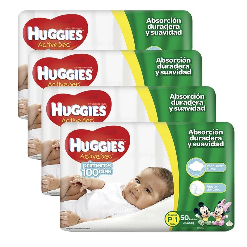 etapa 1 200 panales huggies active sec unisex