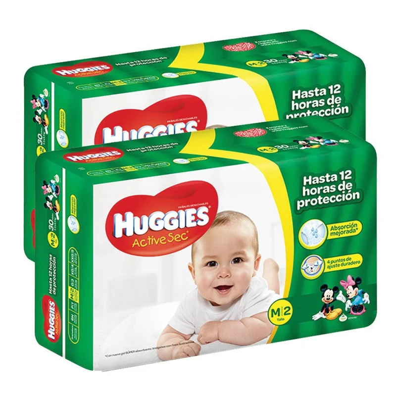 etapa 2 80 panales huggies active sec unisex