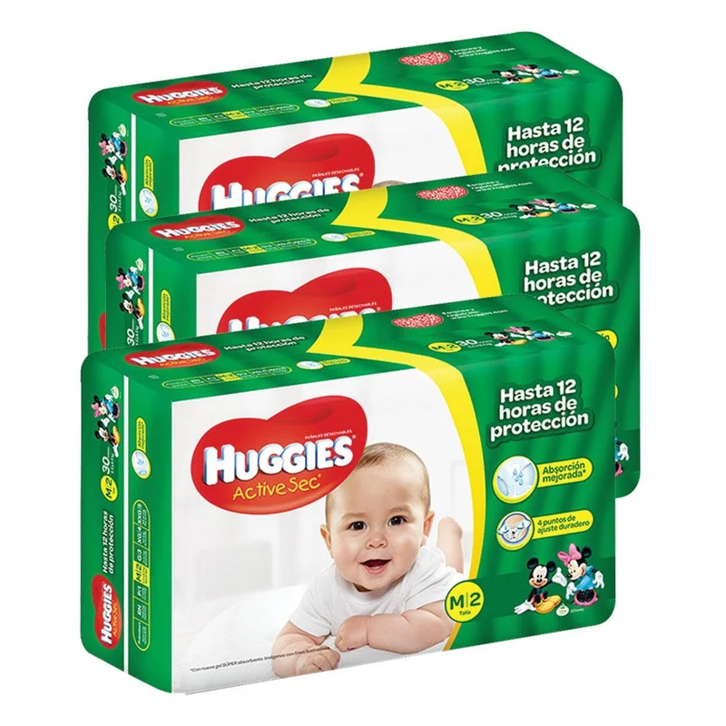 etapa 2 120 panales huggies active sec unisex