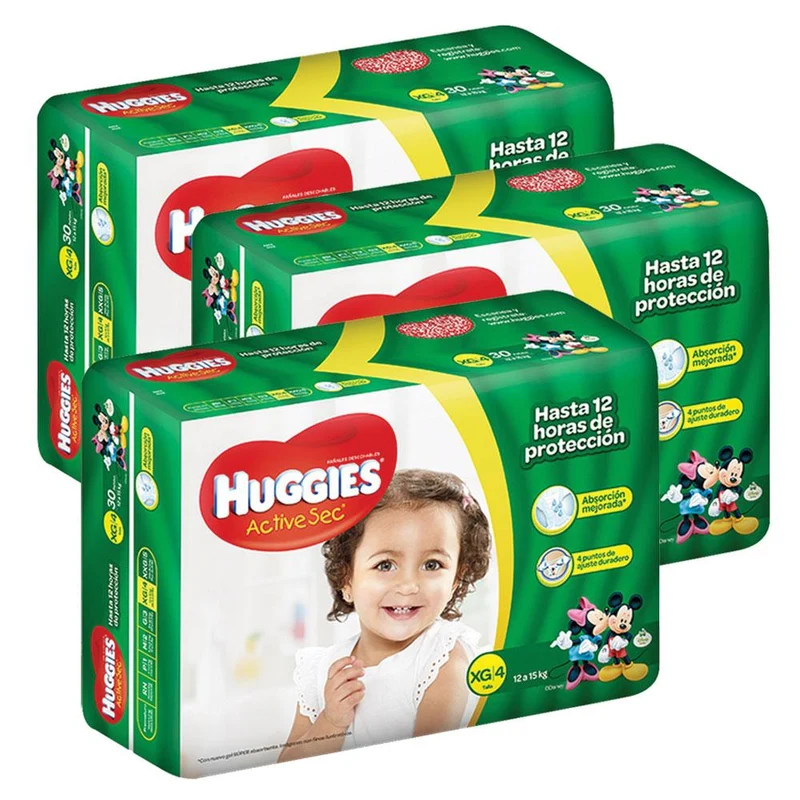 etapa 4 120 panales huggies active sec unisex