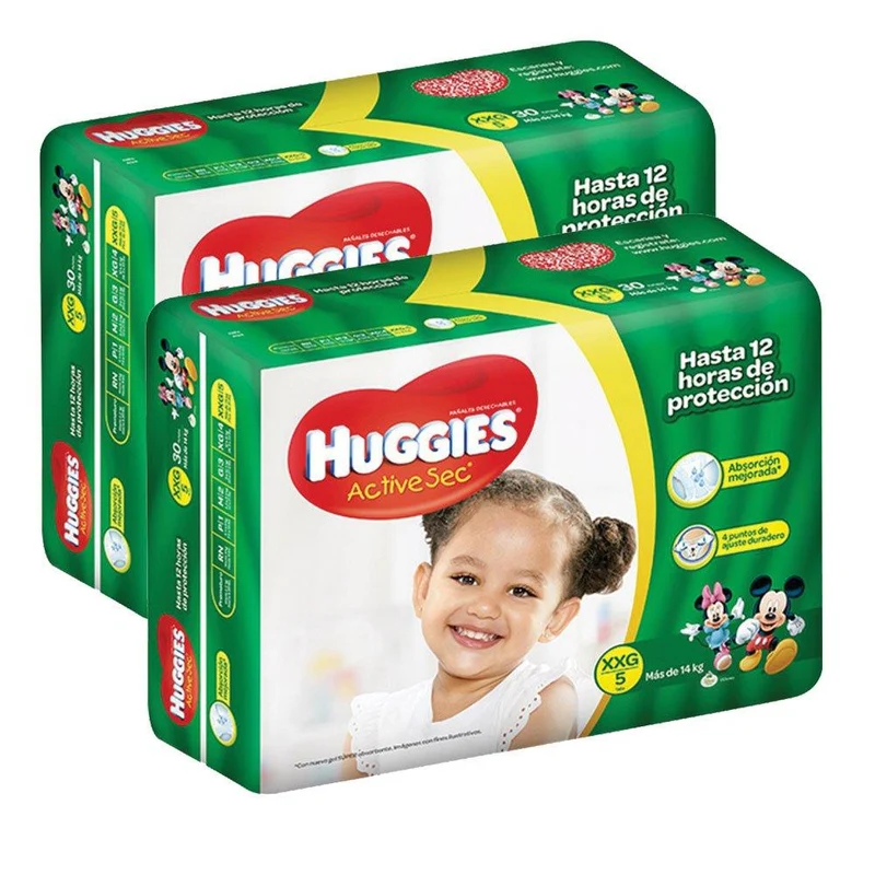 etapa 5 60 panales huggies active sec unisex