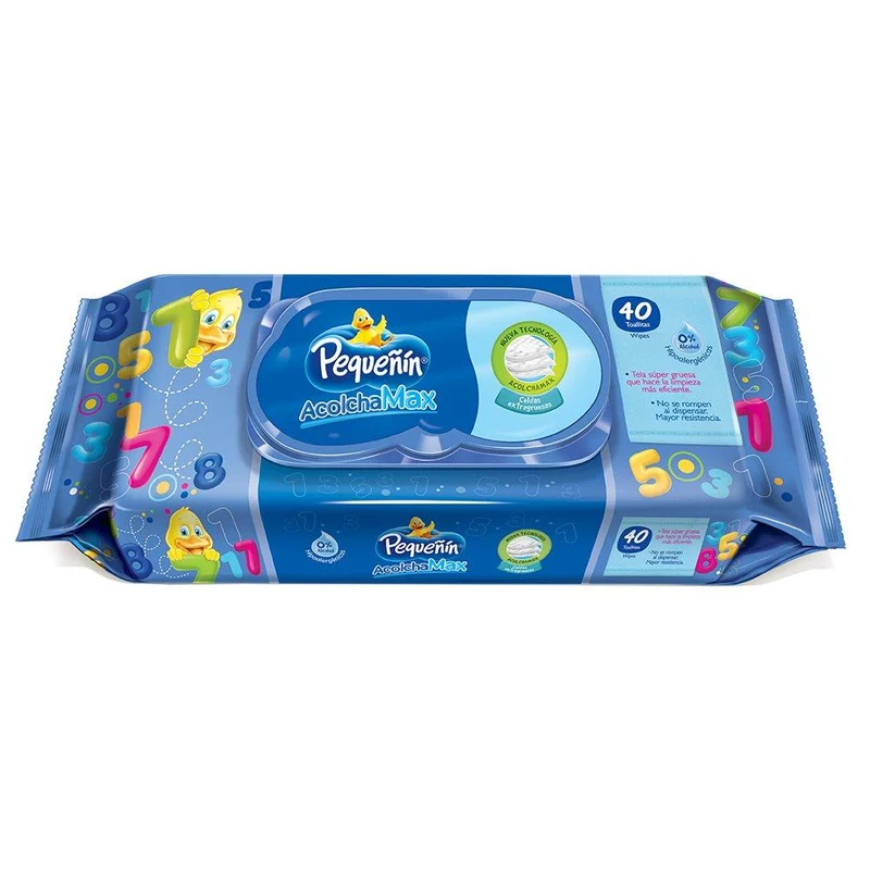 toallitas humedas acolchamax con tapa x40 pequenin