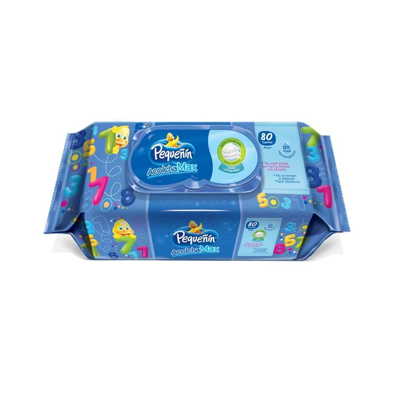 toallitas humedas acolchamax con tapa x80 pequenin