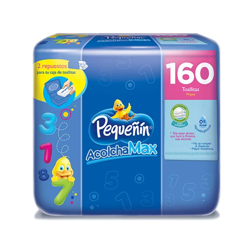 toallitas humedas acolchamax repuesto caja x160 pequenin