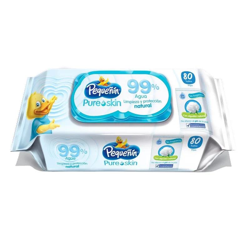toallitas humedas pure skin x80u pequenin