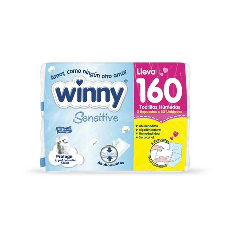toallitas humedas sensitive x160 winny