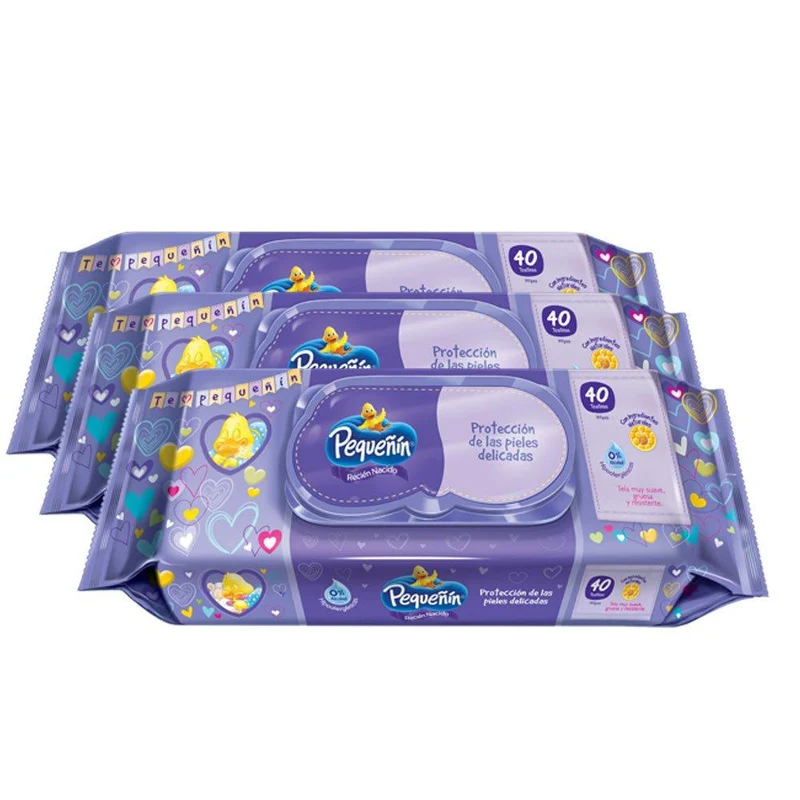 combo pequenin toallitas humedas recien nacido con tapa x120