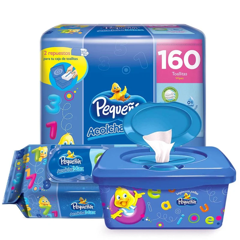 combo pequenin toallitas humedas acolchamax x80 repuesto x160 caja dispensadora
