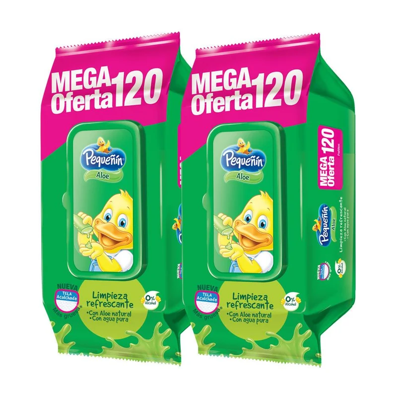 combo pequenin toallitas humedas aloe x240