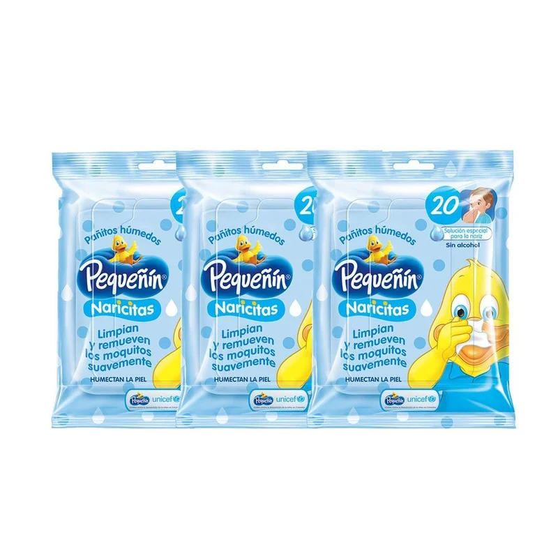 combo pequenin toallitas humedas naricitas x60