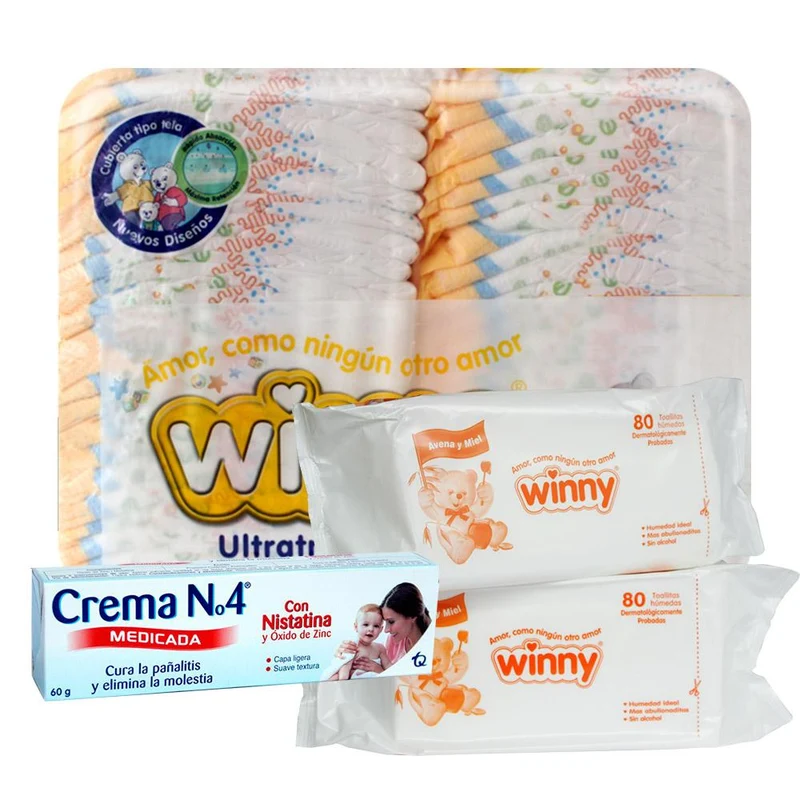 combo winny ultratrim sec etapa 2 packx150 toallitas humedas avena x160 crema nº4 medicada