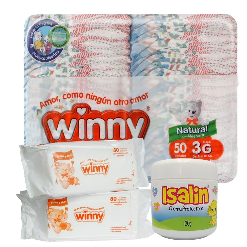 combo winny ultratrim sec etapa 3 packx150 toallitas humedas avena crema protectora x100 grs isalin